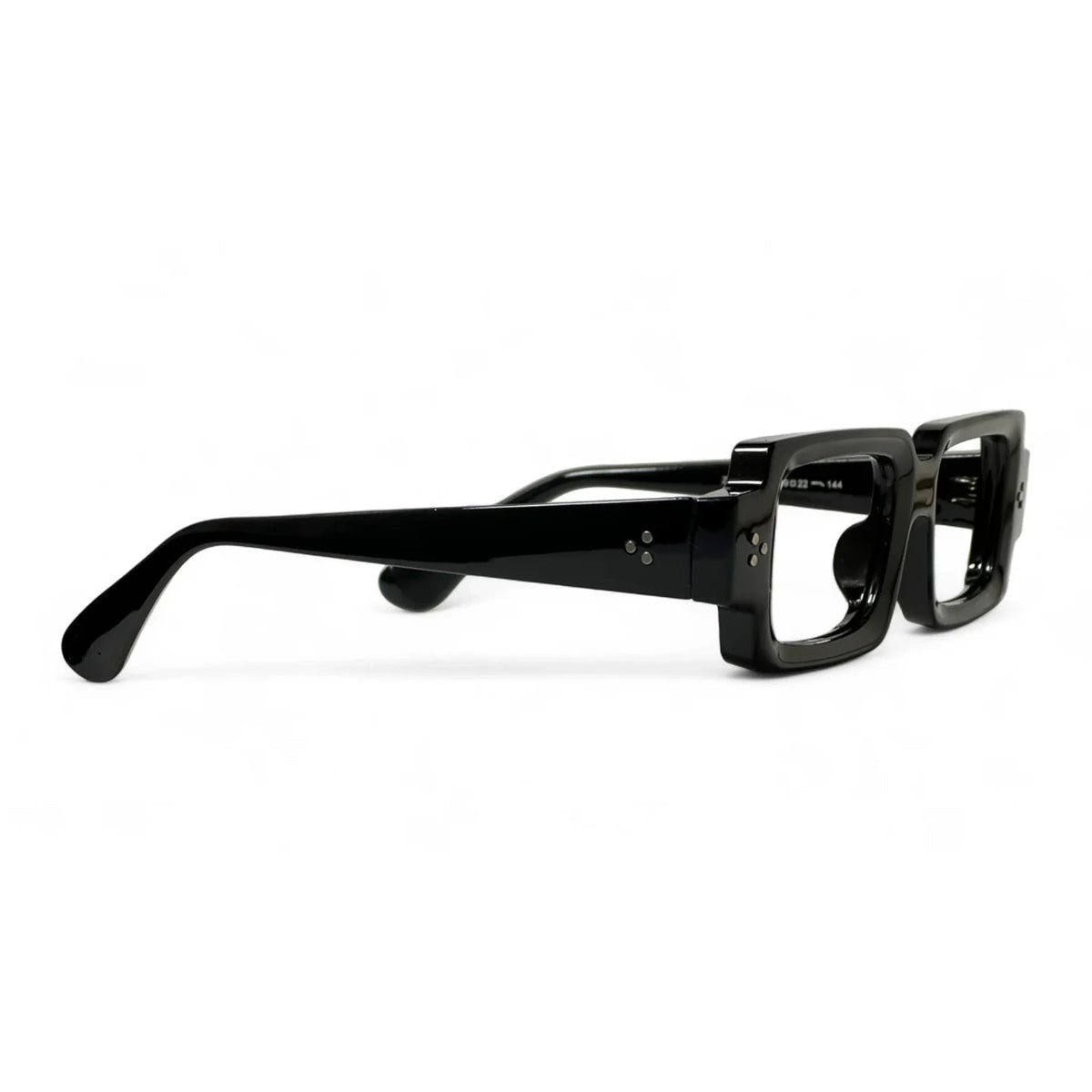 Kastel Black Rectangle Eyeglasses folded