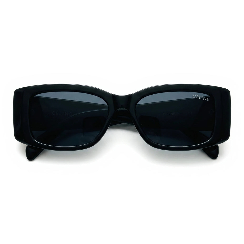 Onyx Black Rectangle Sunglasses