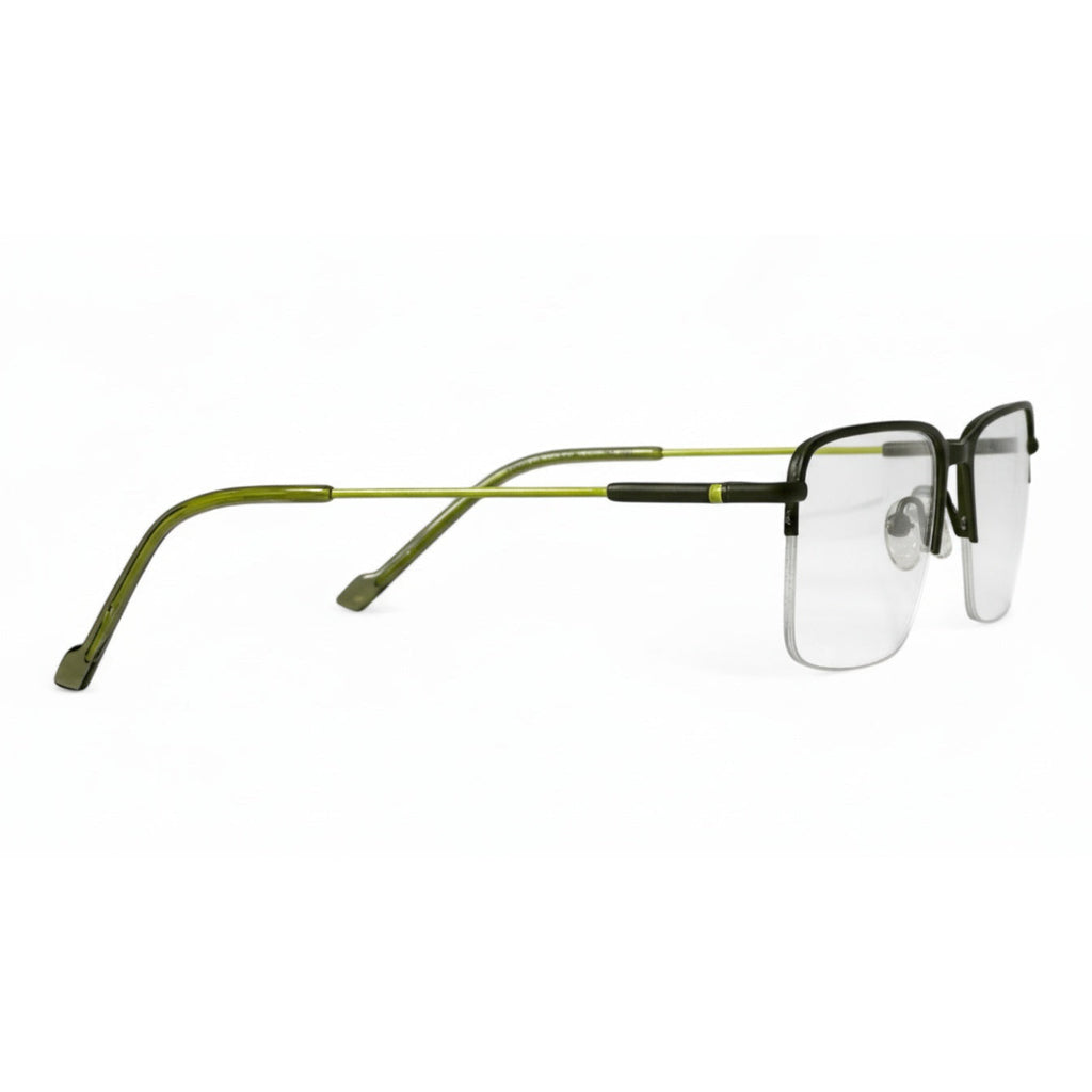 Selrin Olive Rectangle Eyeglasses folded