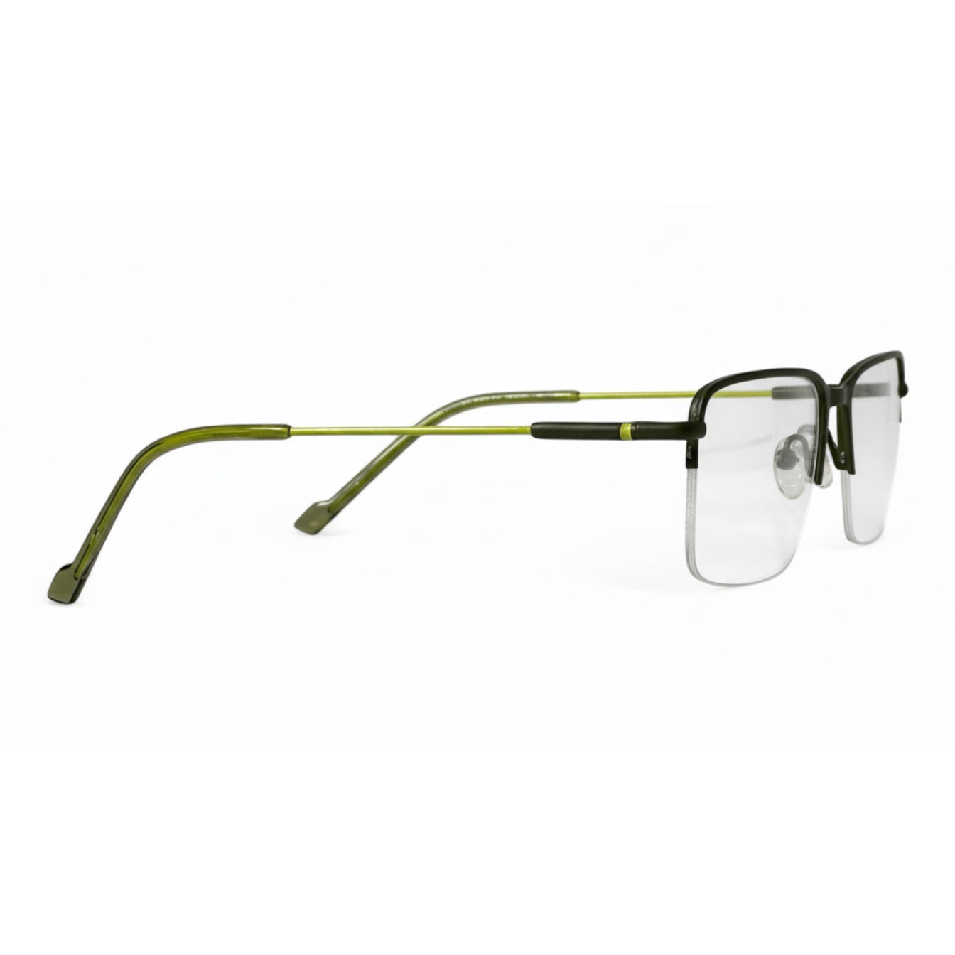 Selrin Olive Rectangle Eyeglasses folded