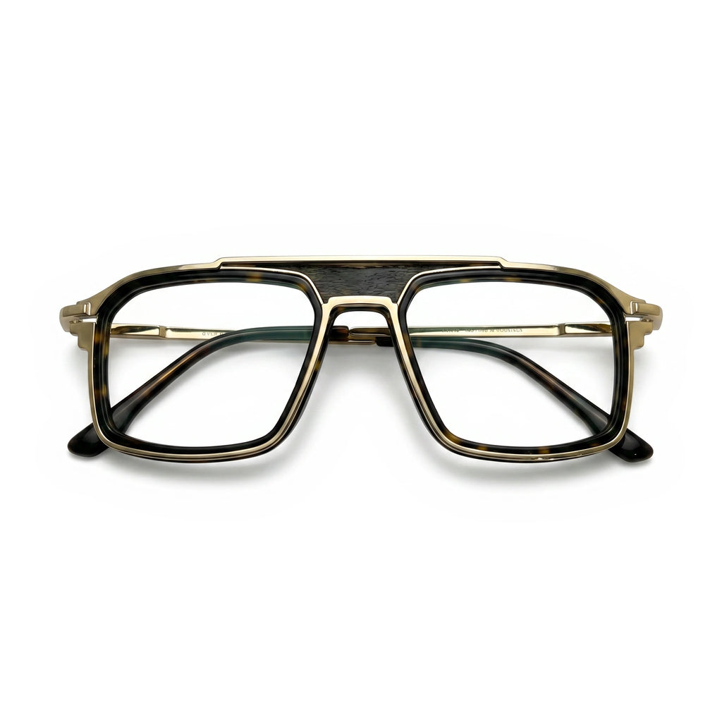 Glint Gold Tortoise Rectangle Eyeglasses