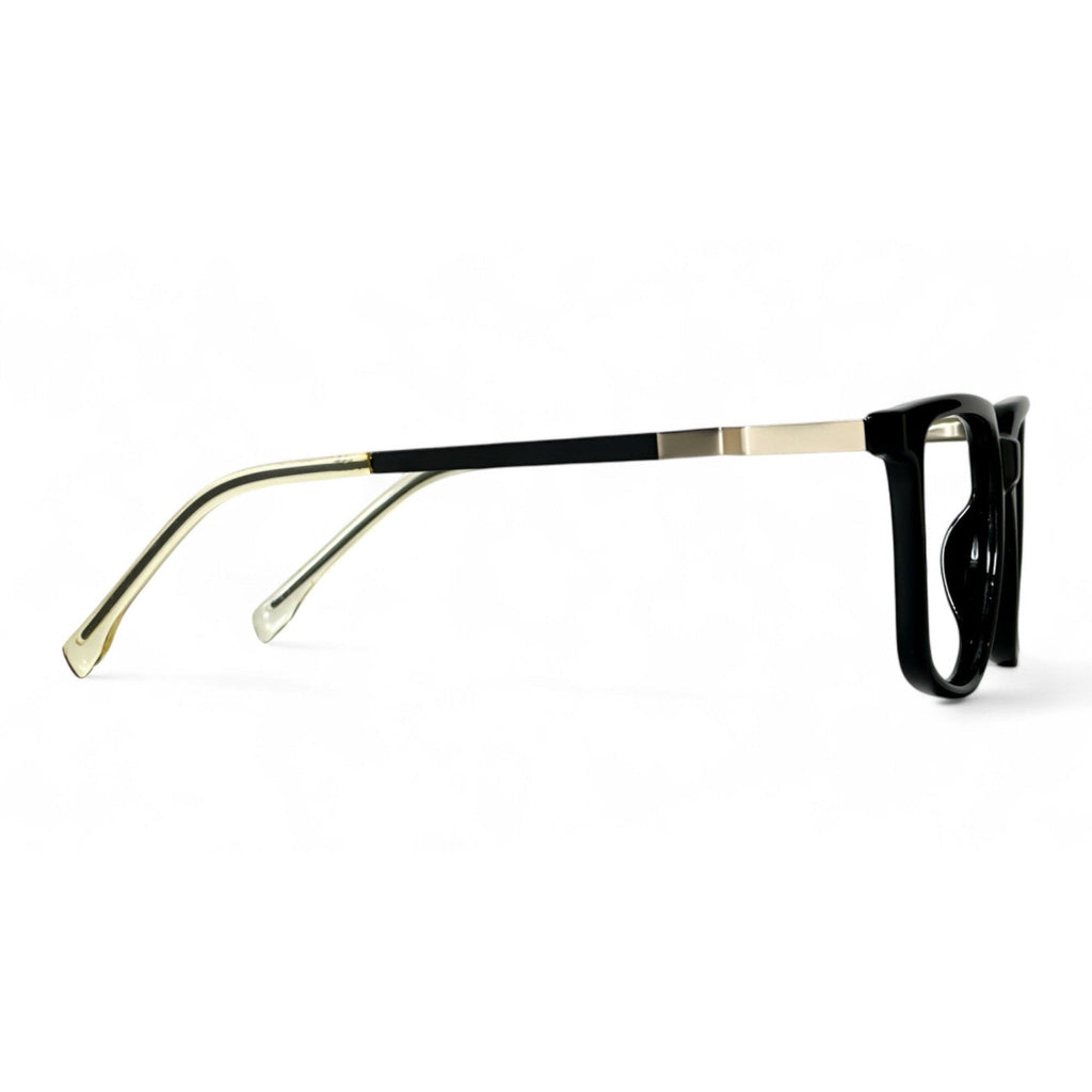 Lunorix Black Rectangle Eyeglasses folded