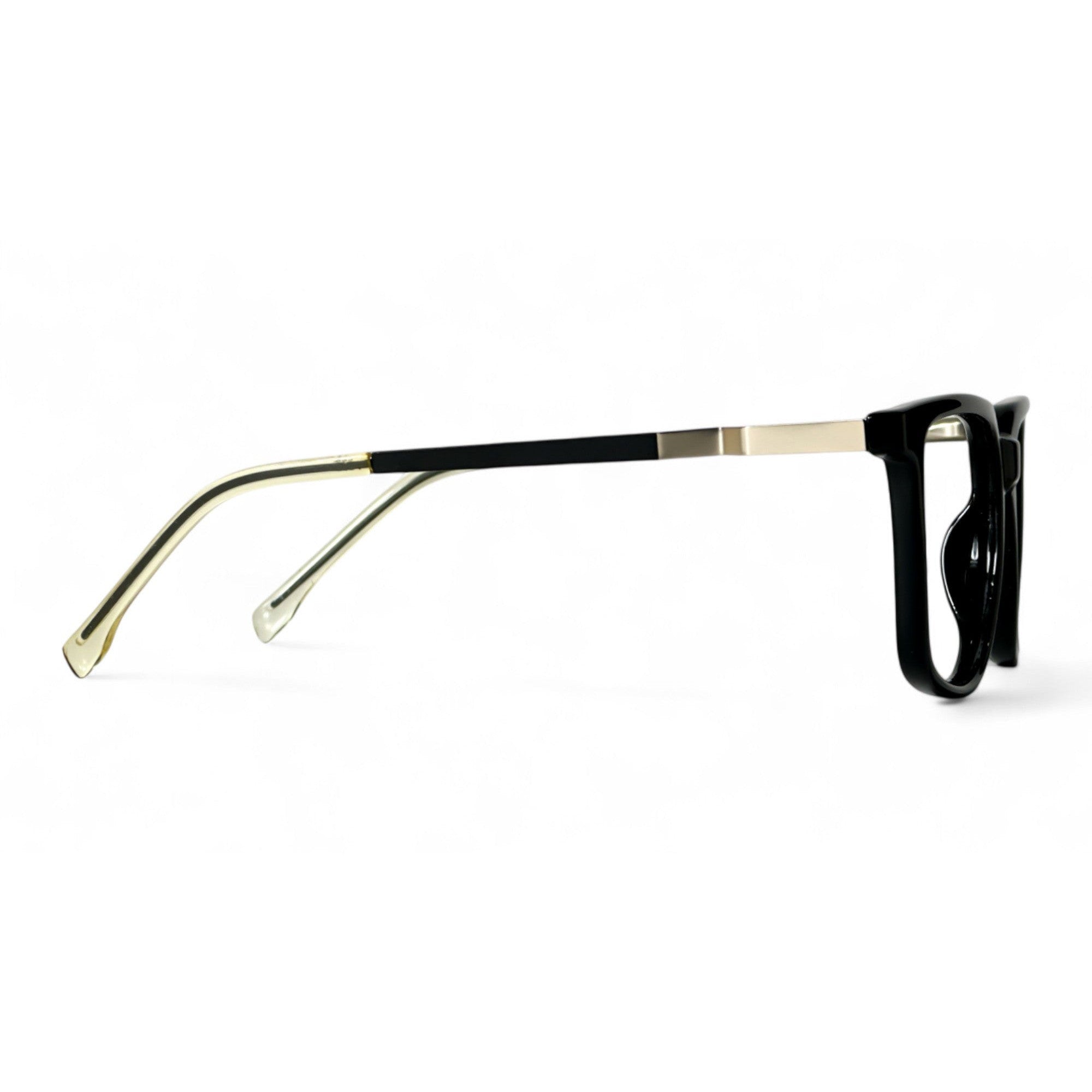 Lunorix Black Rectangle Eyeglasses folded