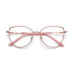 Aria Pink Round Eyeglasses folded