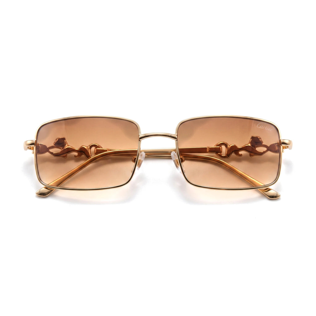Kestrel Gold Rectangle Sunglasses folded