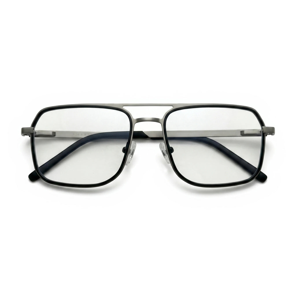 Olen Silver Rectangle Eyeglasses