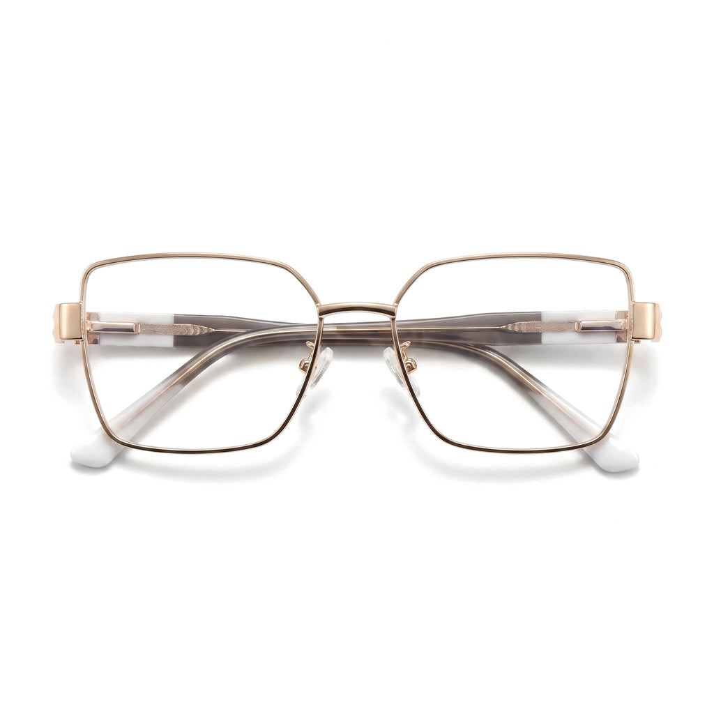 Elm White Square Eyeglasses folded
