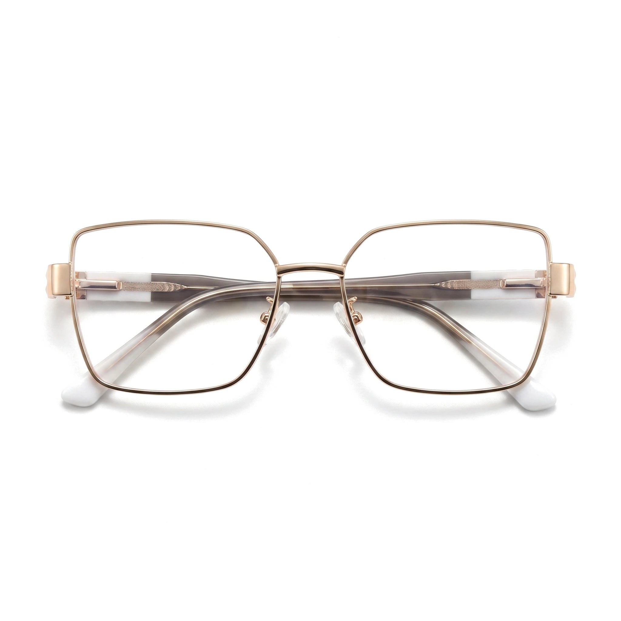Elm White Square Eyeglasses folded