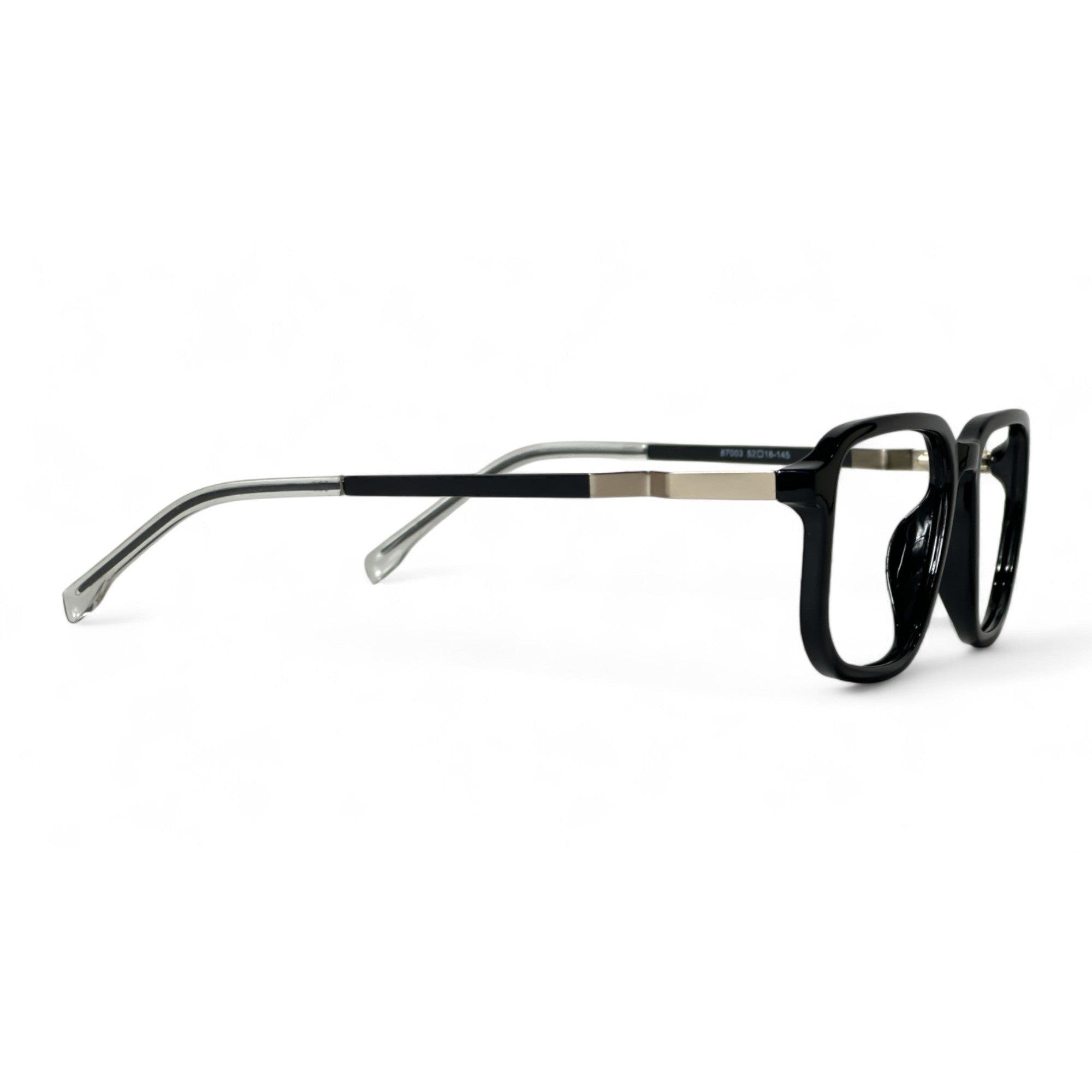 Nerith Black Rectangle Eyeglasses folded