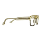 Solvian Beige Rectangle Eyeglasses folded