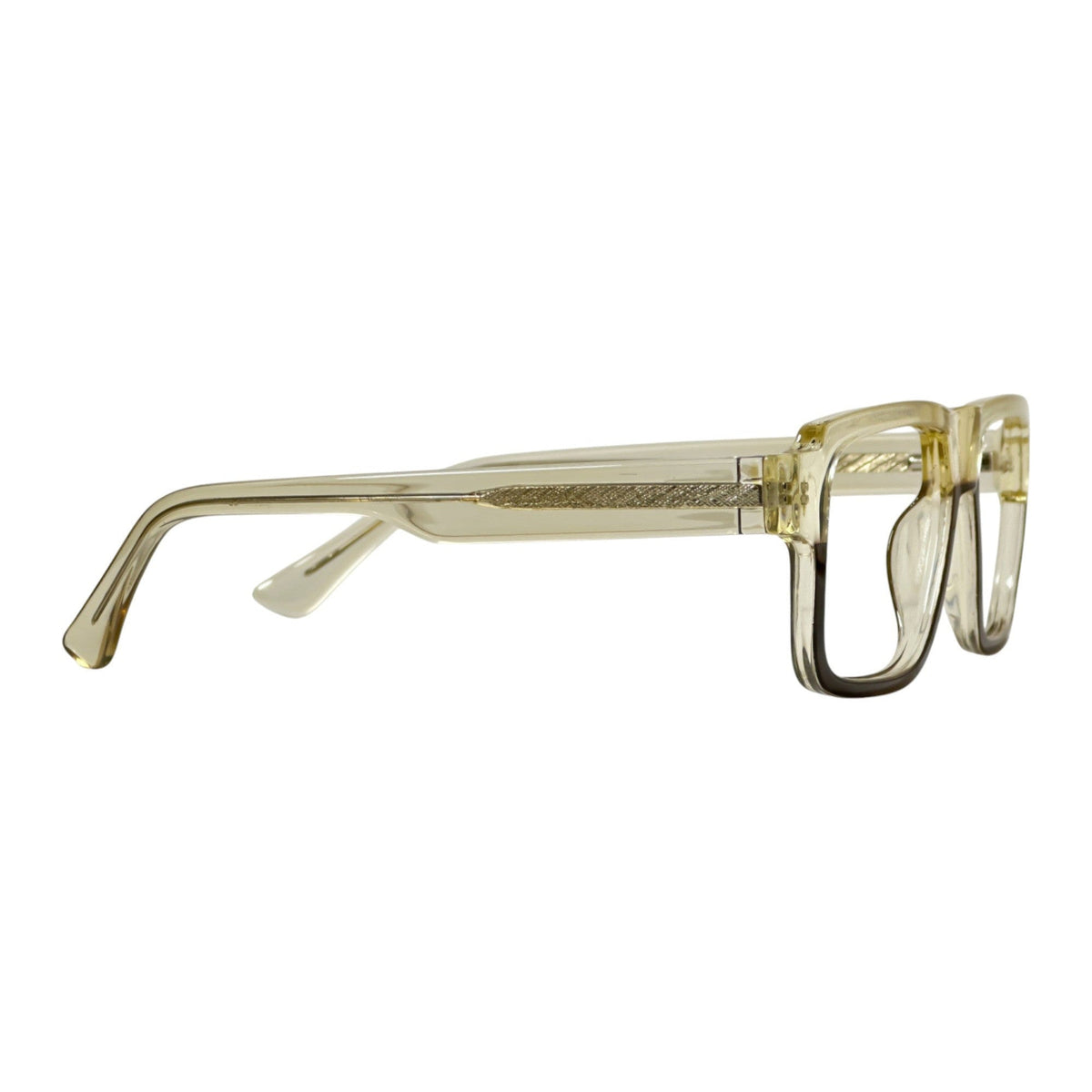 Solvian Beige Rectangle Eyeglasses folded
