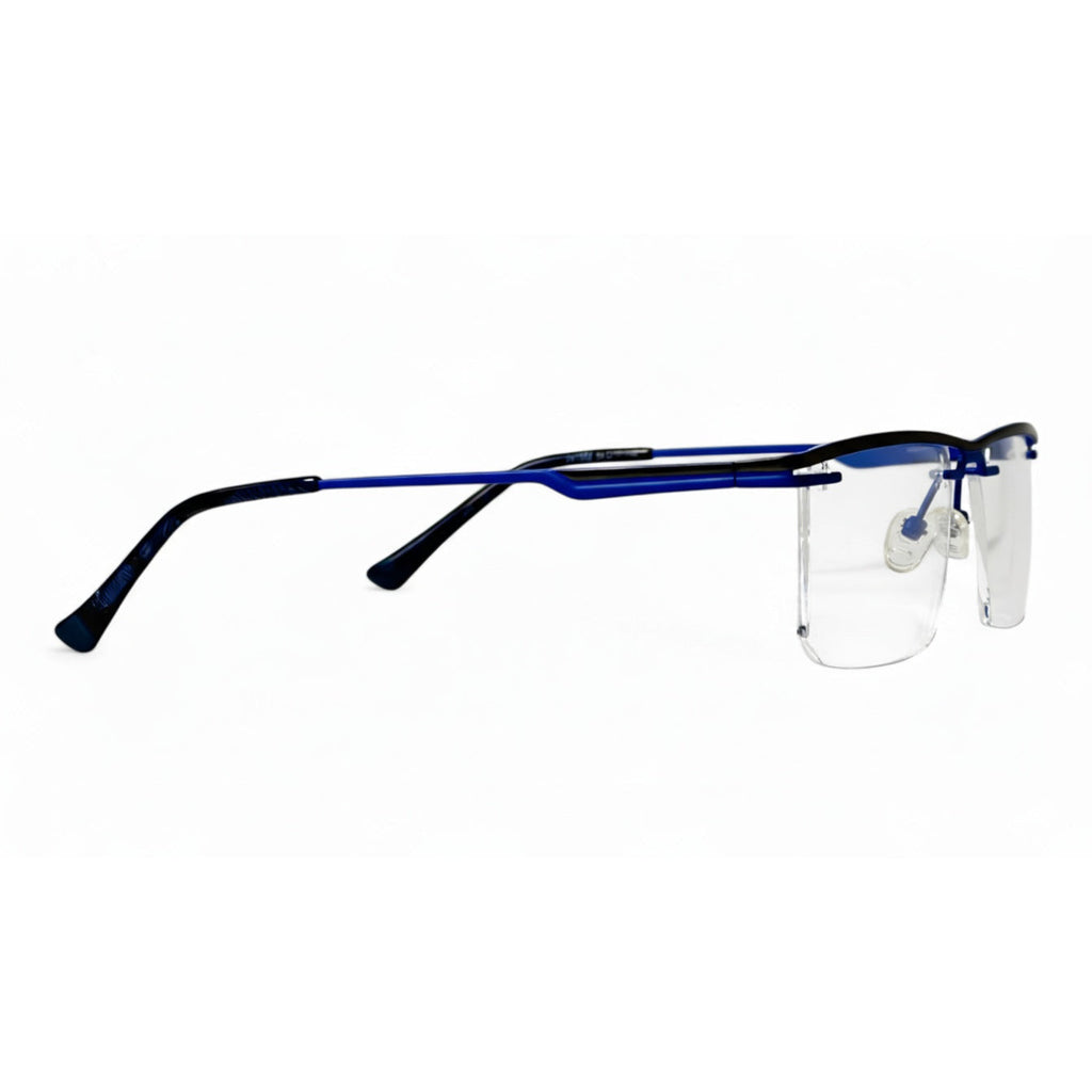 Auren Navy Rectangle Eyeglasses folded