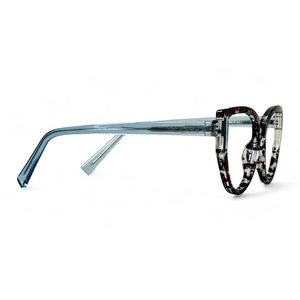 Veyora Black and white Cat Eye Eyeglasses folded