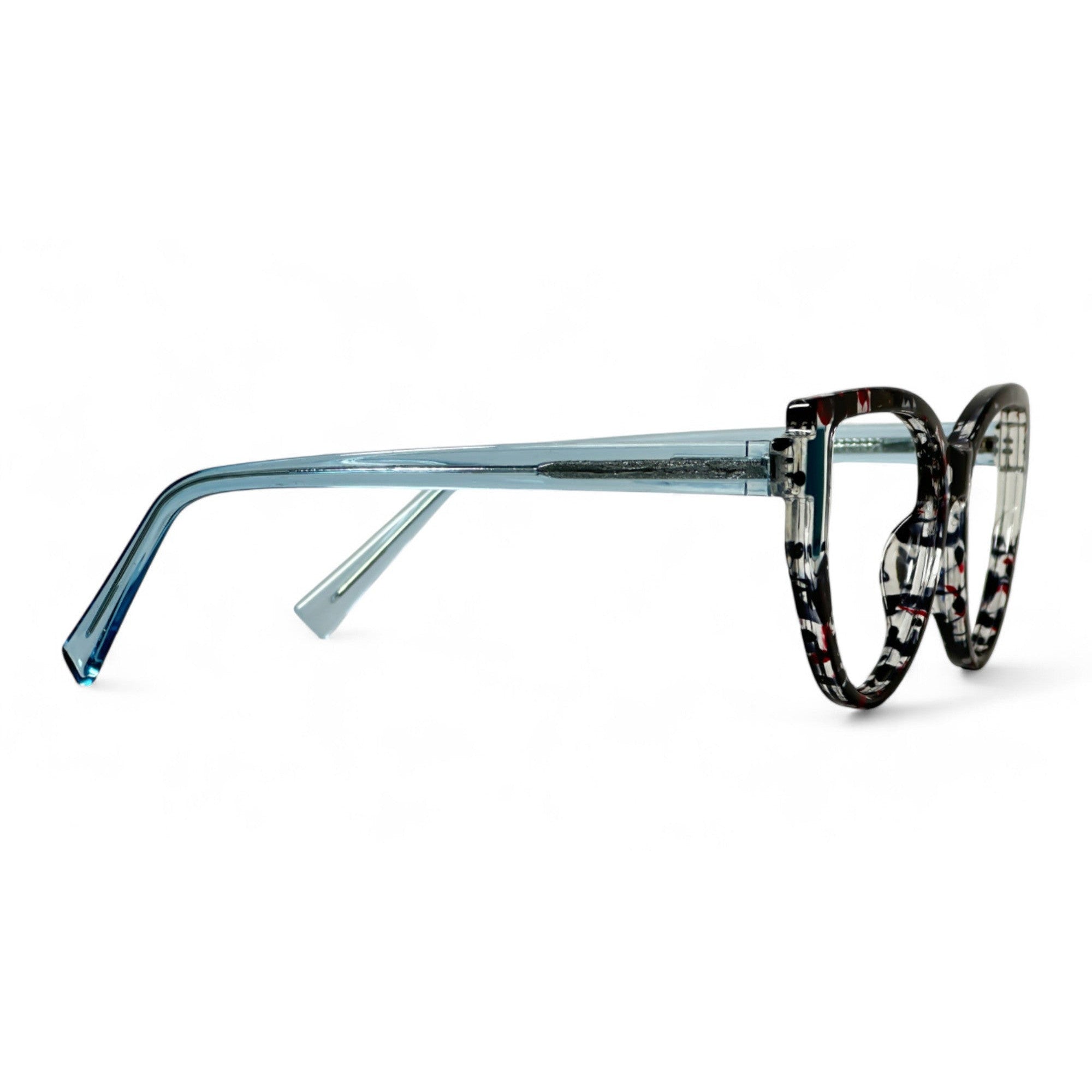 Veyora Black and white Cat Eye Eyeglasses folded