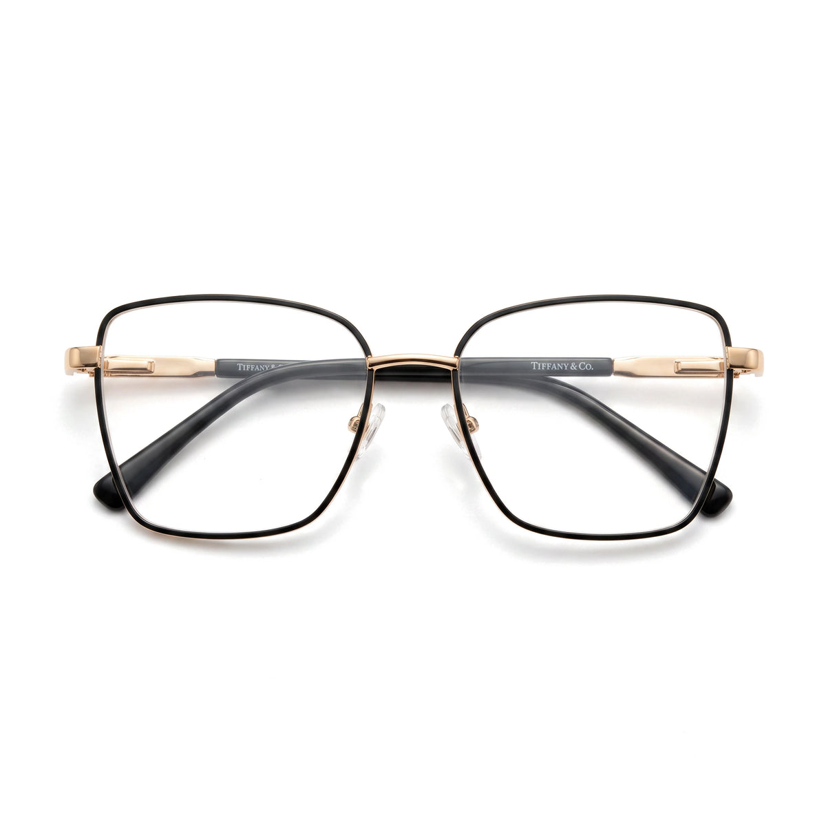 Opal Black Cat Eye Eyeglasses folded