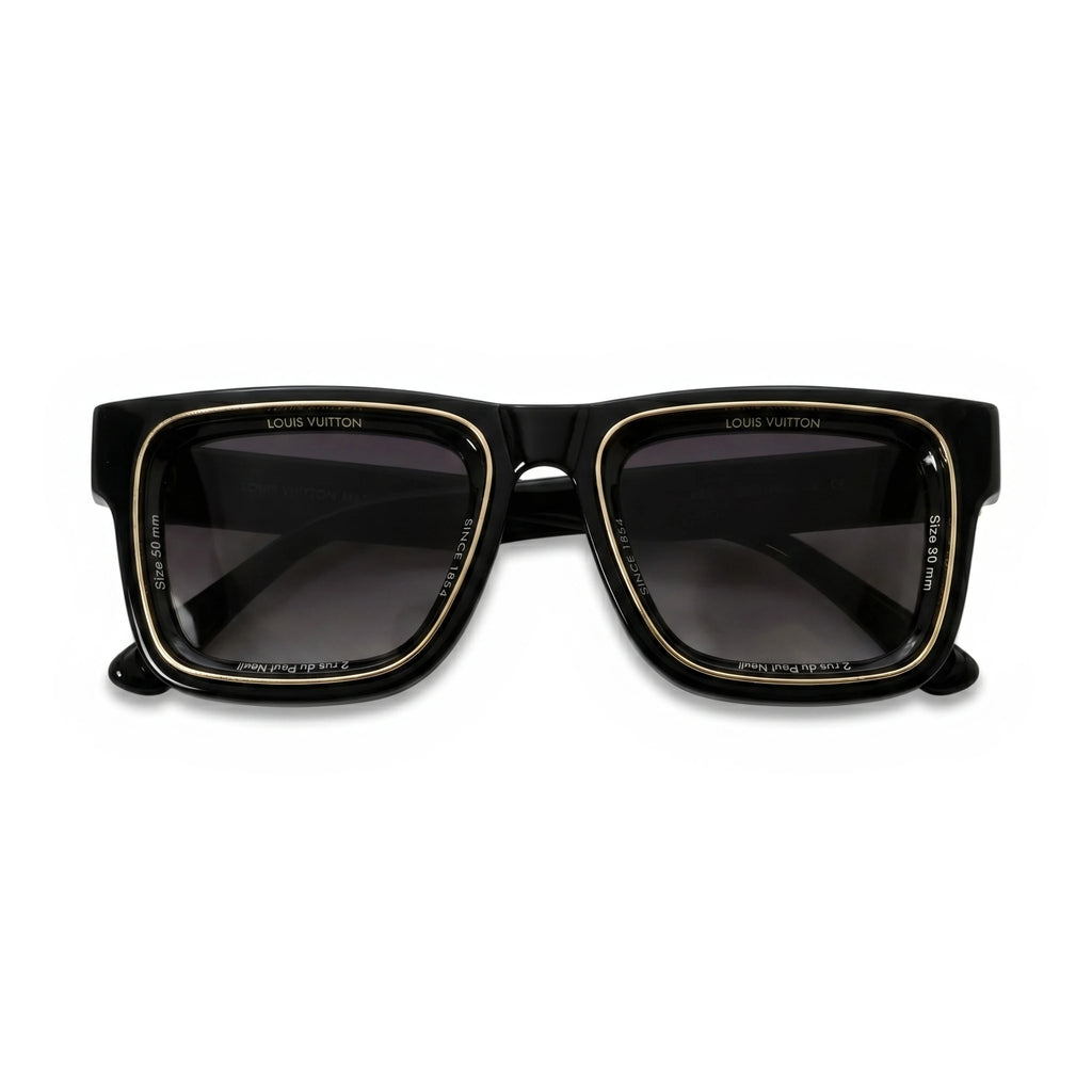 Gauge Black Square Sunglasses