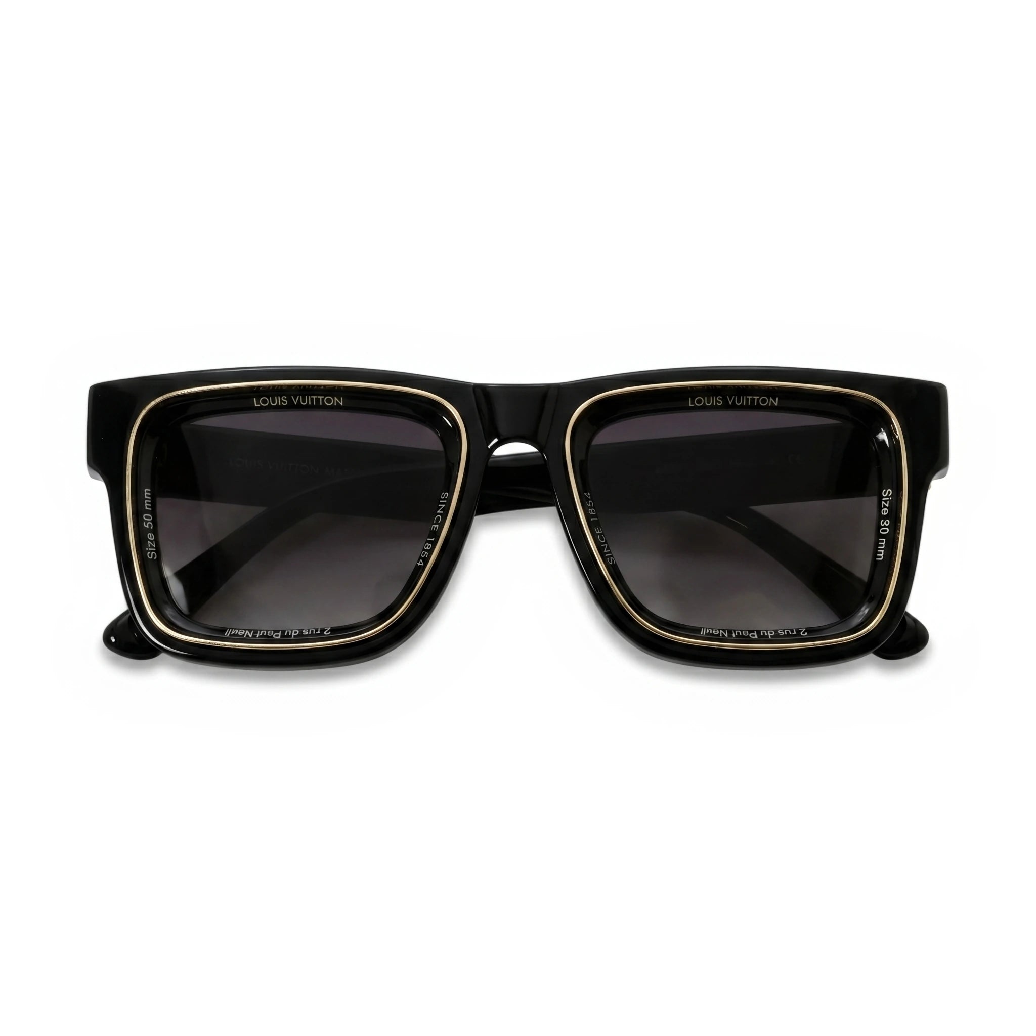 Gauge Black Square Sunglasses