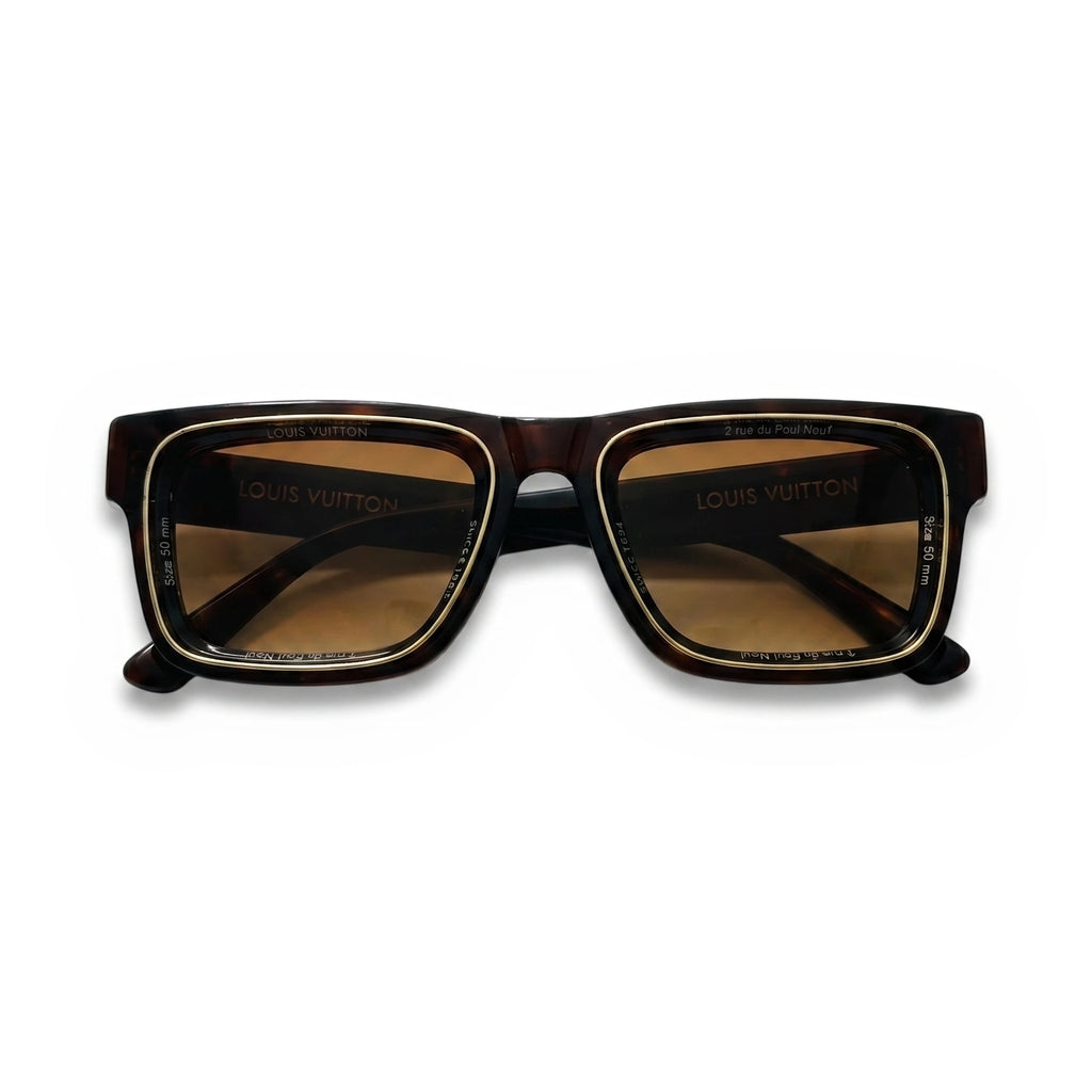 Gauge Black Square Sunglasses