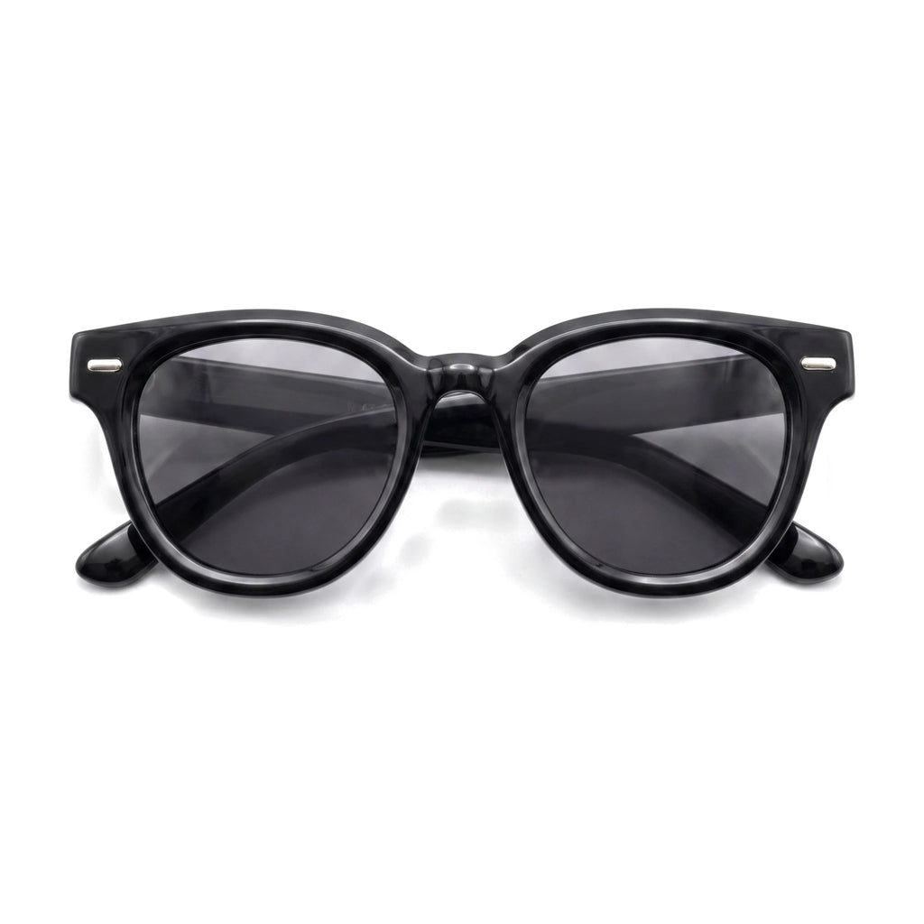 Dunmore Black Round Sunglasses folded