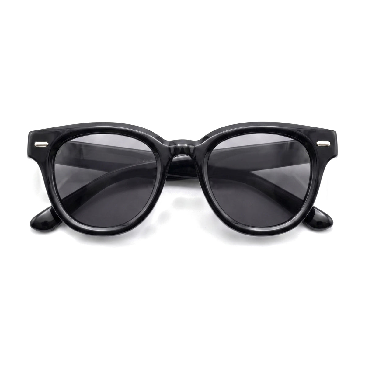 Dunmore Black Round Sunglasses folded