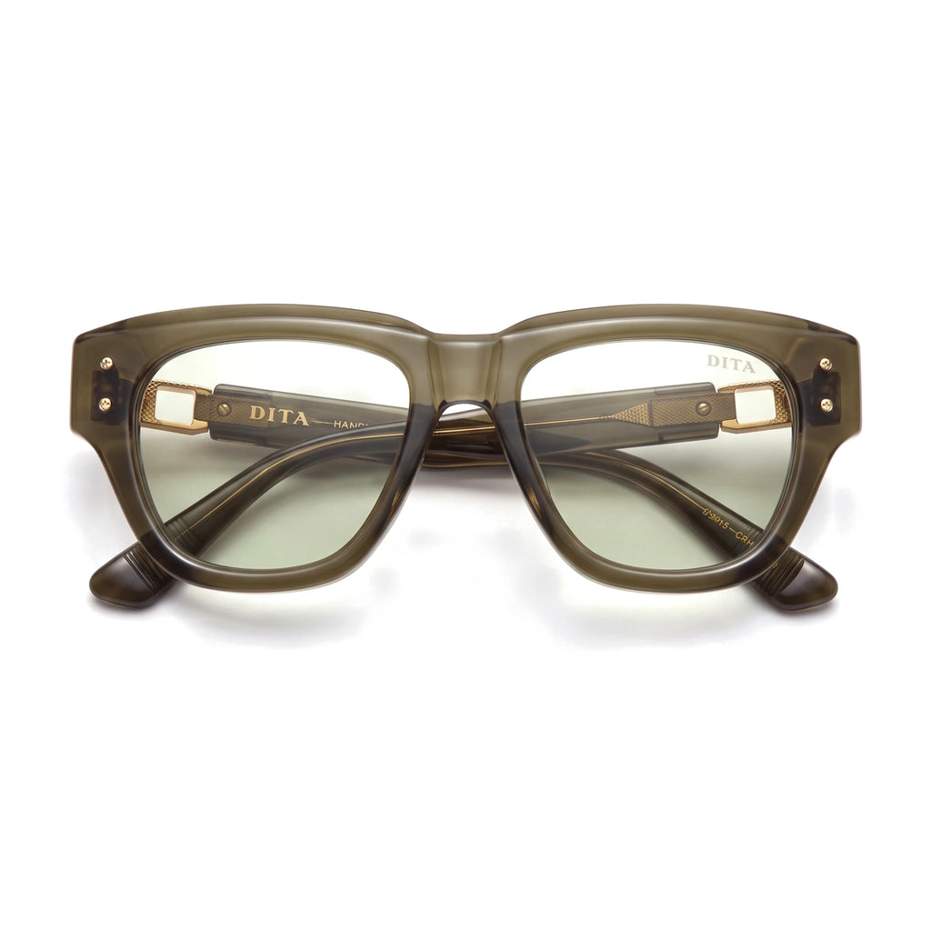 Thicket Olive Square Sunglasses folded