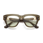 Thicket Olive Square Sunglasses folded