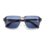 Harbor Blue Square Sunglasses folded