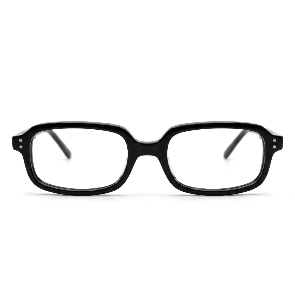 Zane Black Rectangle Eyeglasses front view