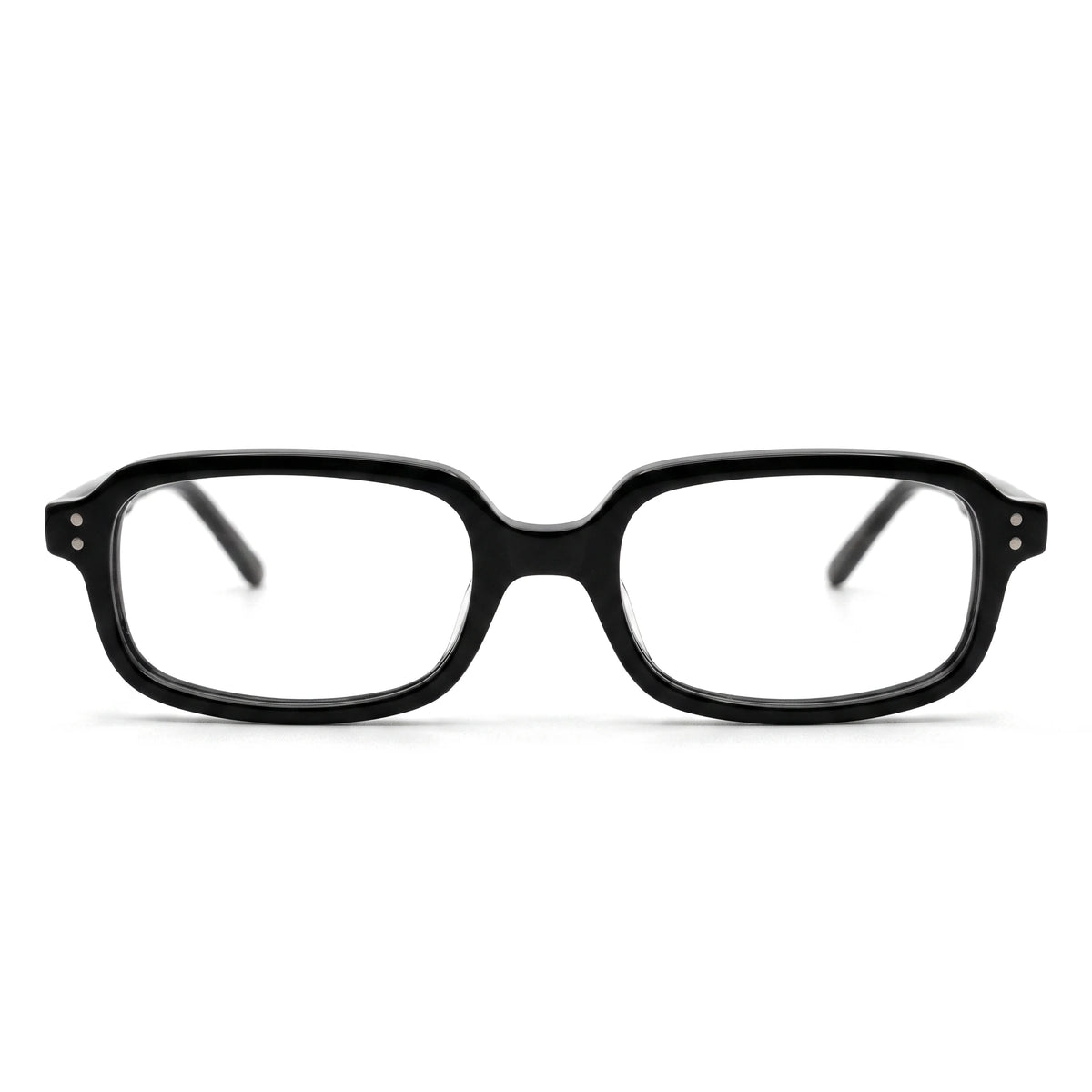 Zane Black Rectangle Eyeglasses front view