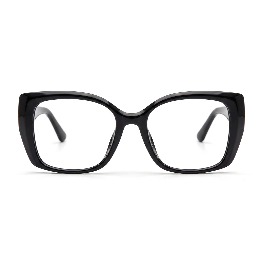 Halo Black Square Eyeglasses front view