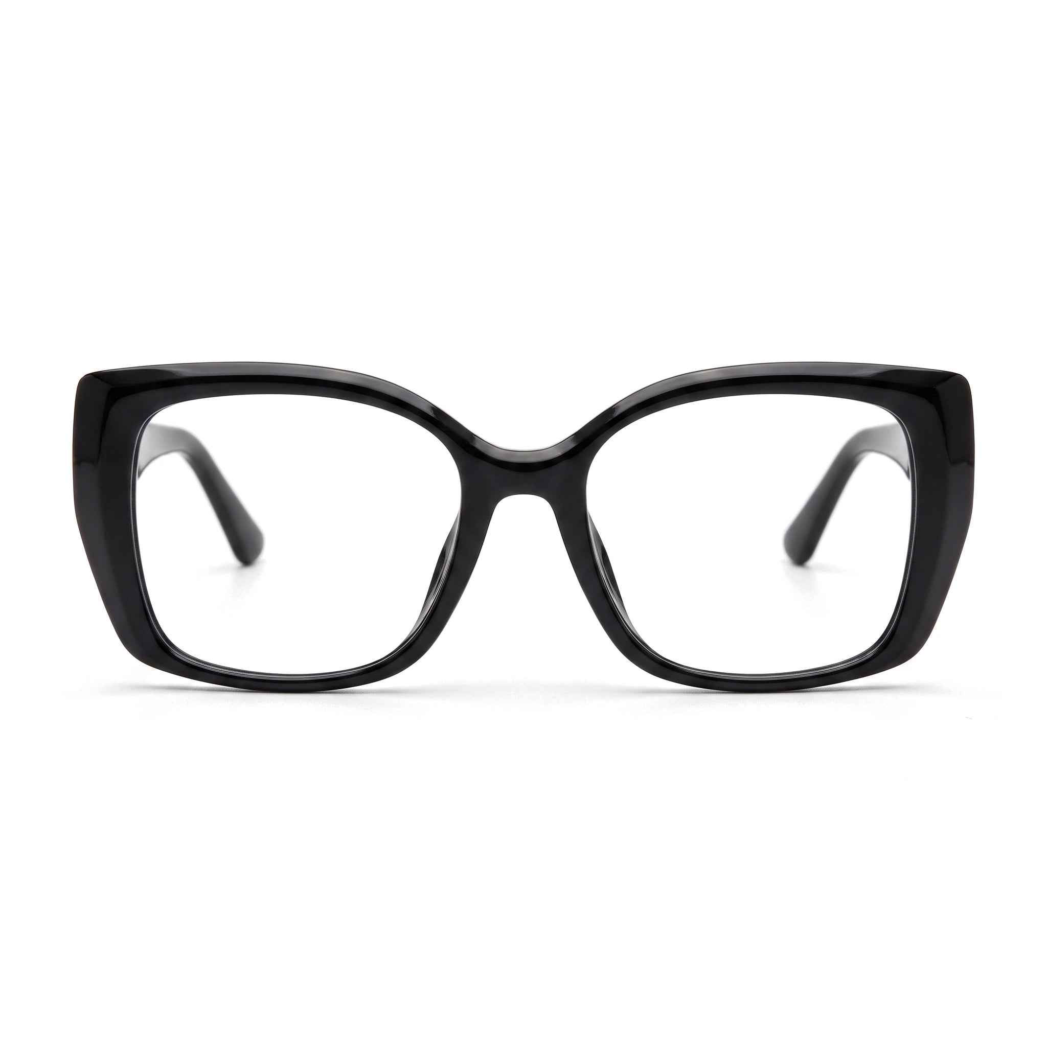 Halo Black Square Eyeglasses front view