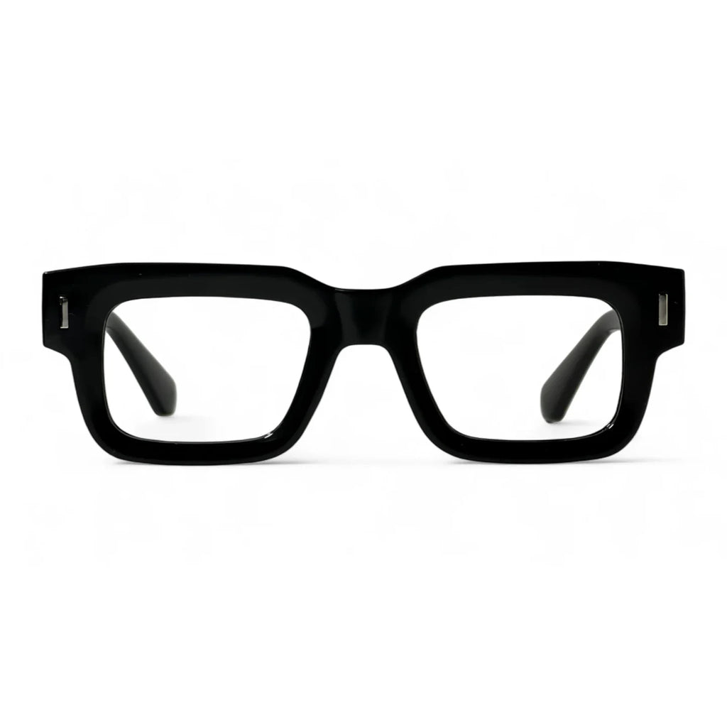 Bravik Black Rectangle Eyeglasses front view