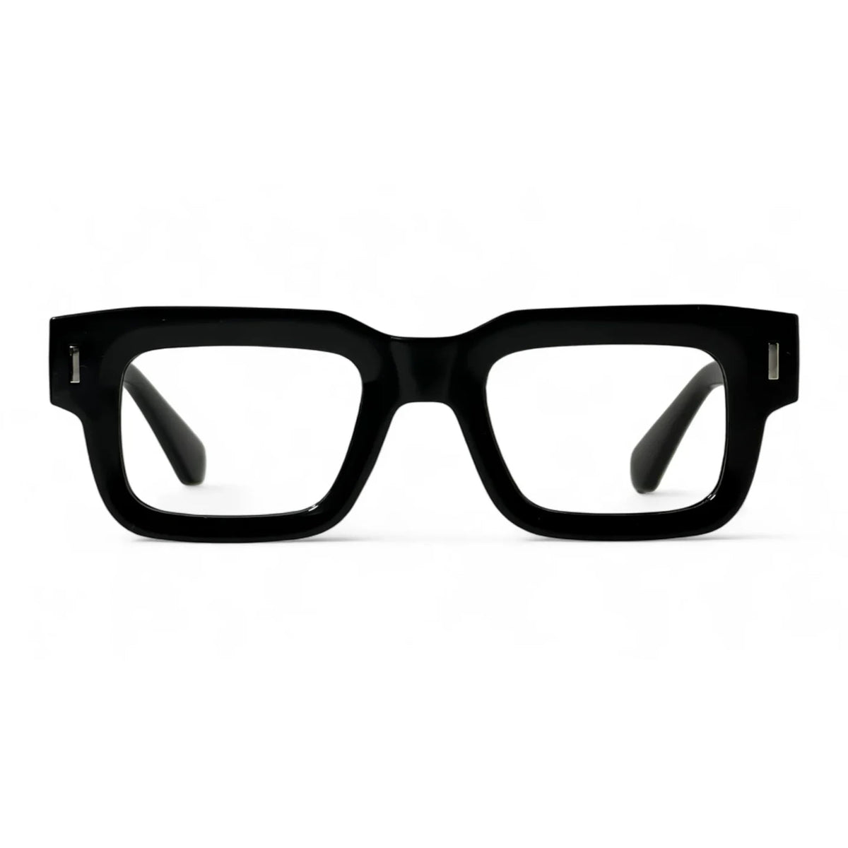Bravik Black Rectangle Eyeglasses front view