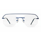 Iverin Blue Rectangle Eyeglasses front view
