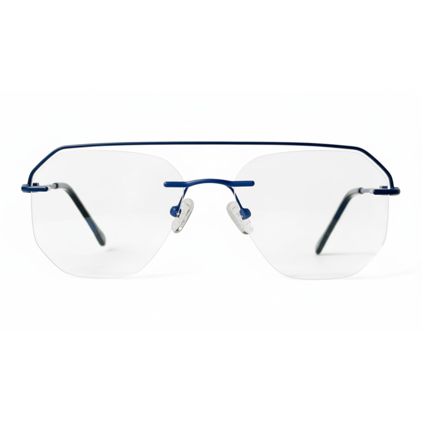 Iverin Blue Rectangle Eyeglasses front view