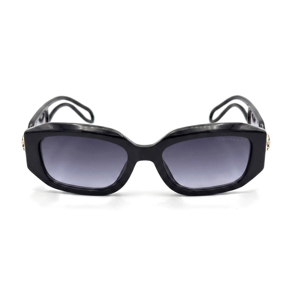 Vellum Black Rectangle Sunglasses front view