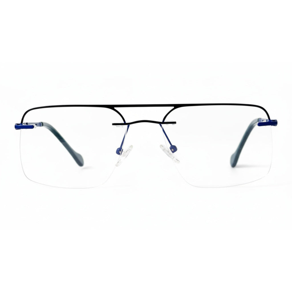 Elorin Navy Rectangle Eyeglasses front view