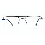 Elorin Navy Rectangle Eyeglasses front view