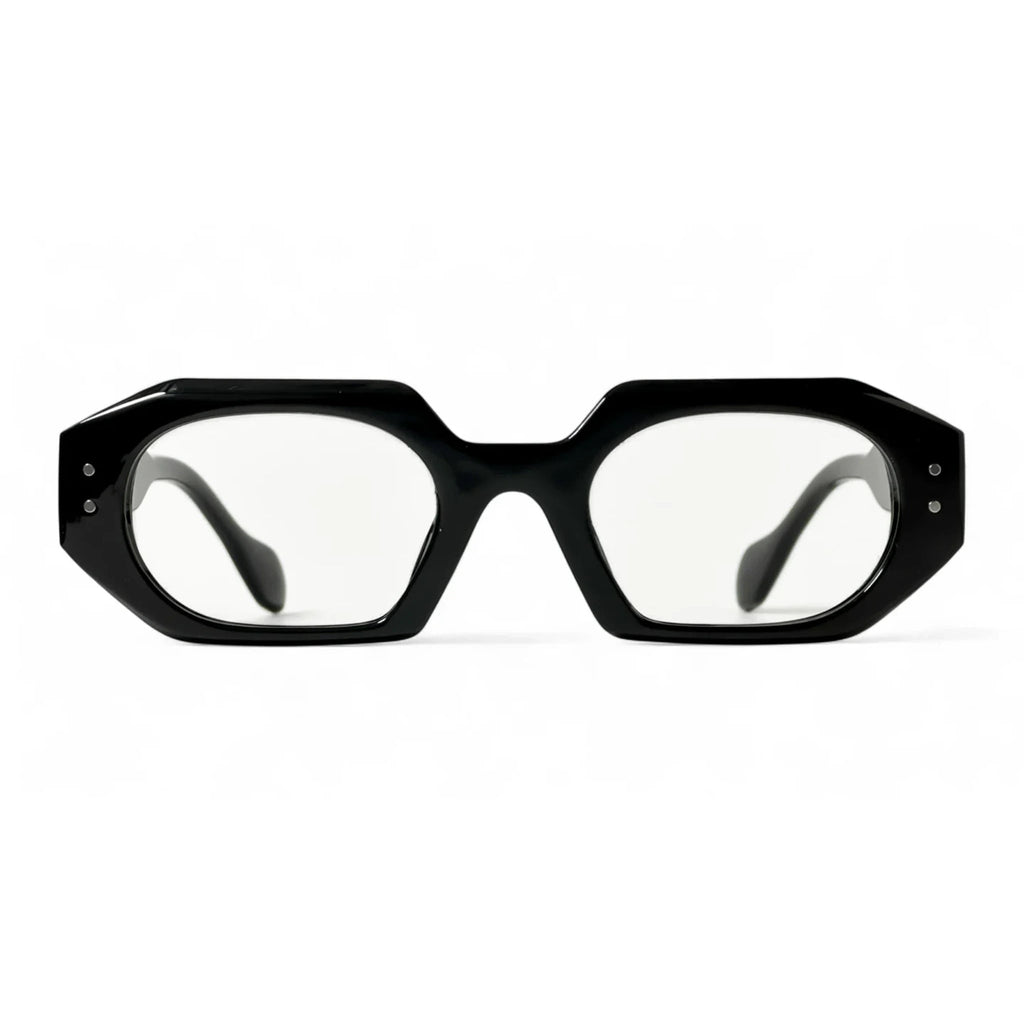 Dramel Black Rectangle Eyeglasses front view