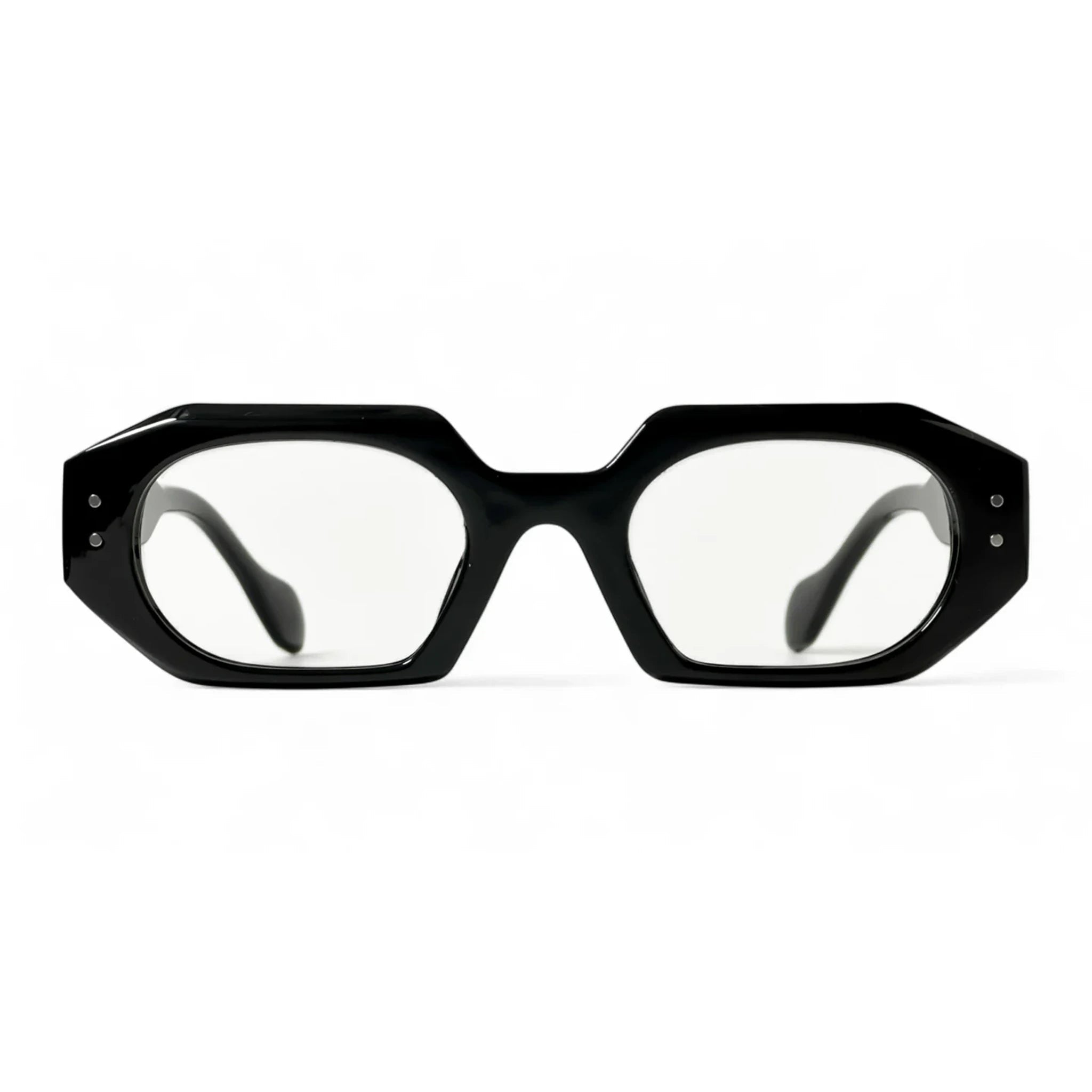 Dramel Black Rectangle Eyeglasses front view