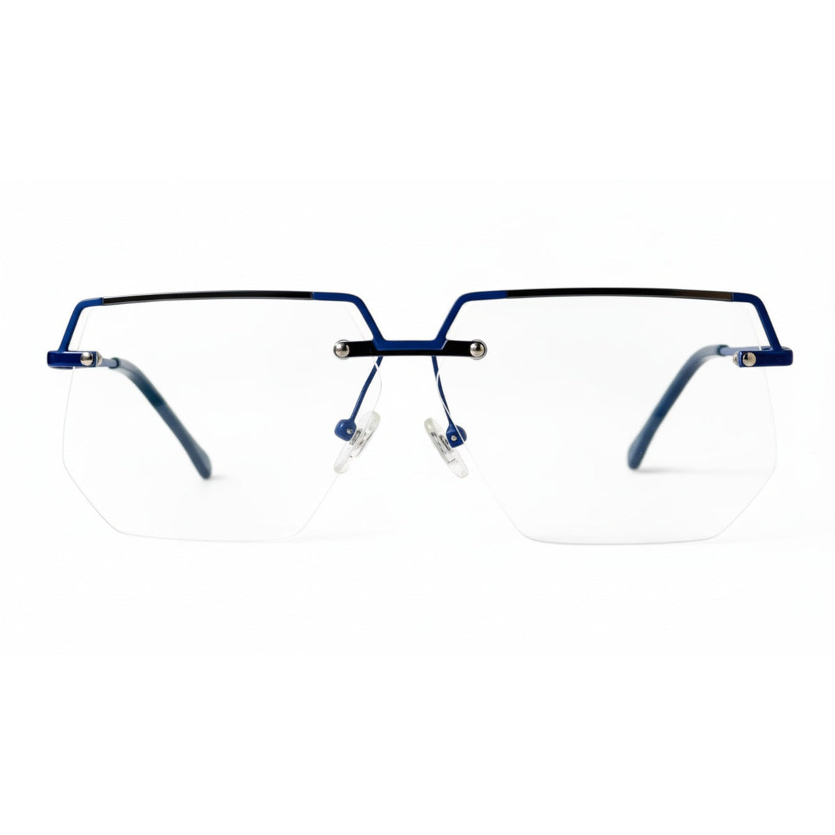 Norell Navy Rectangle Eyeglasses front view