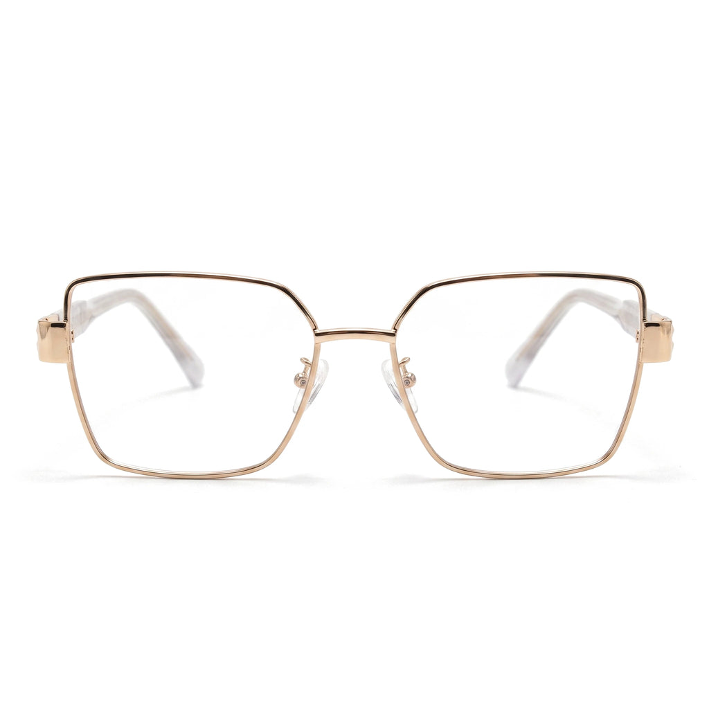 Elm White Square Eyeglasses front view