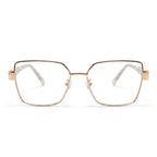Elm White Square Eyeglasses front view