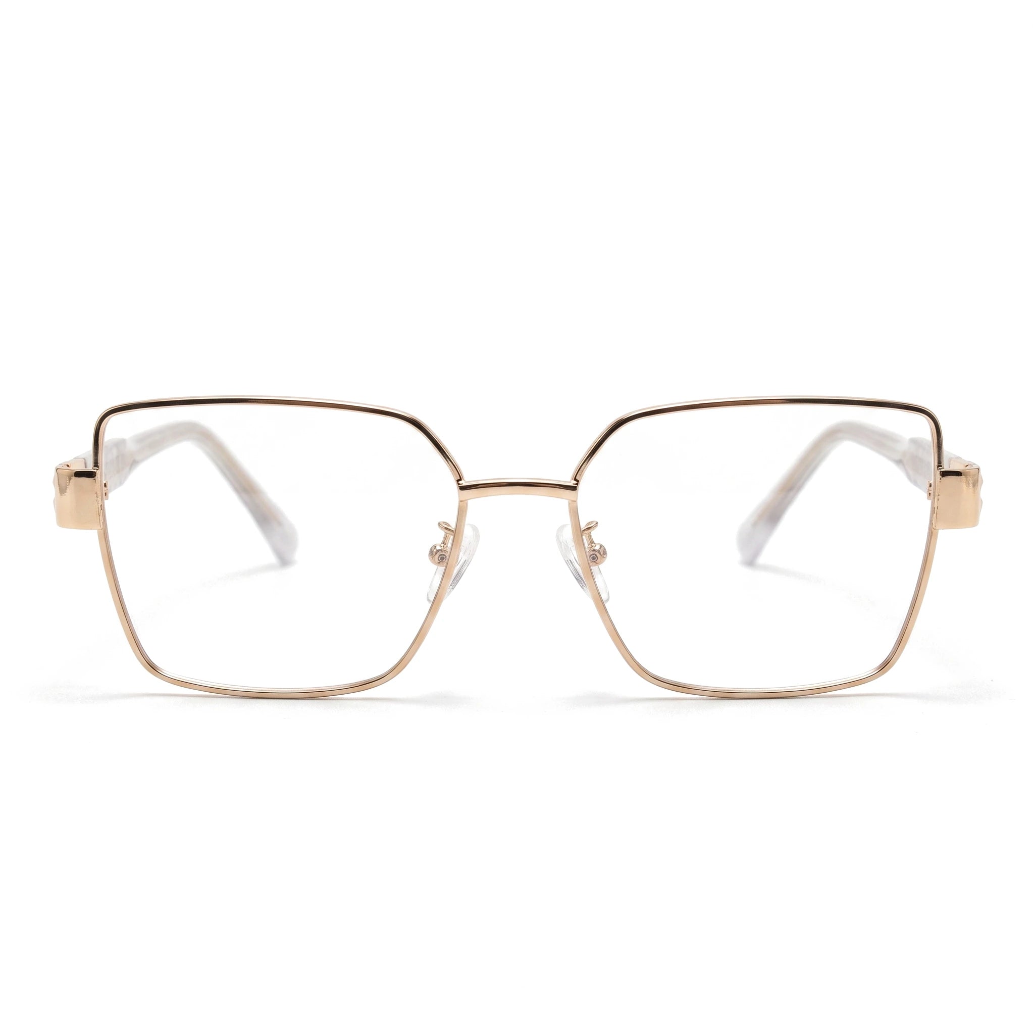 Elm White Square Eyeglasses front view
