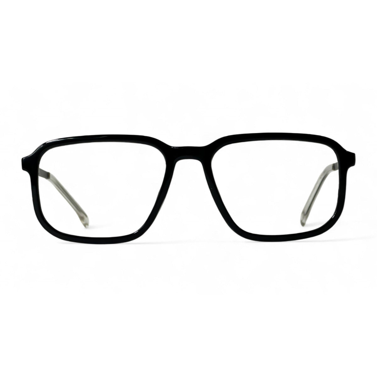 Nerith Black Rectangle Eyeglasses front view