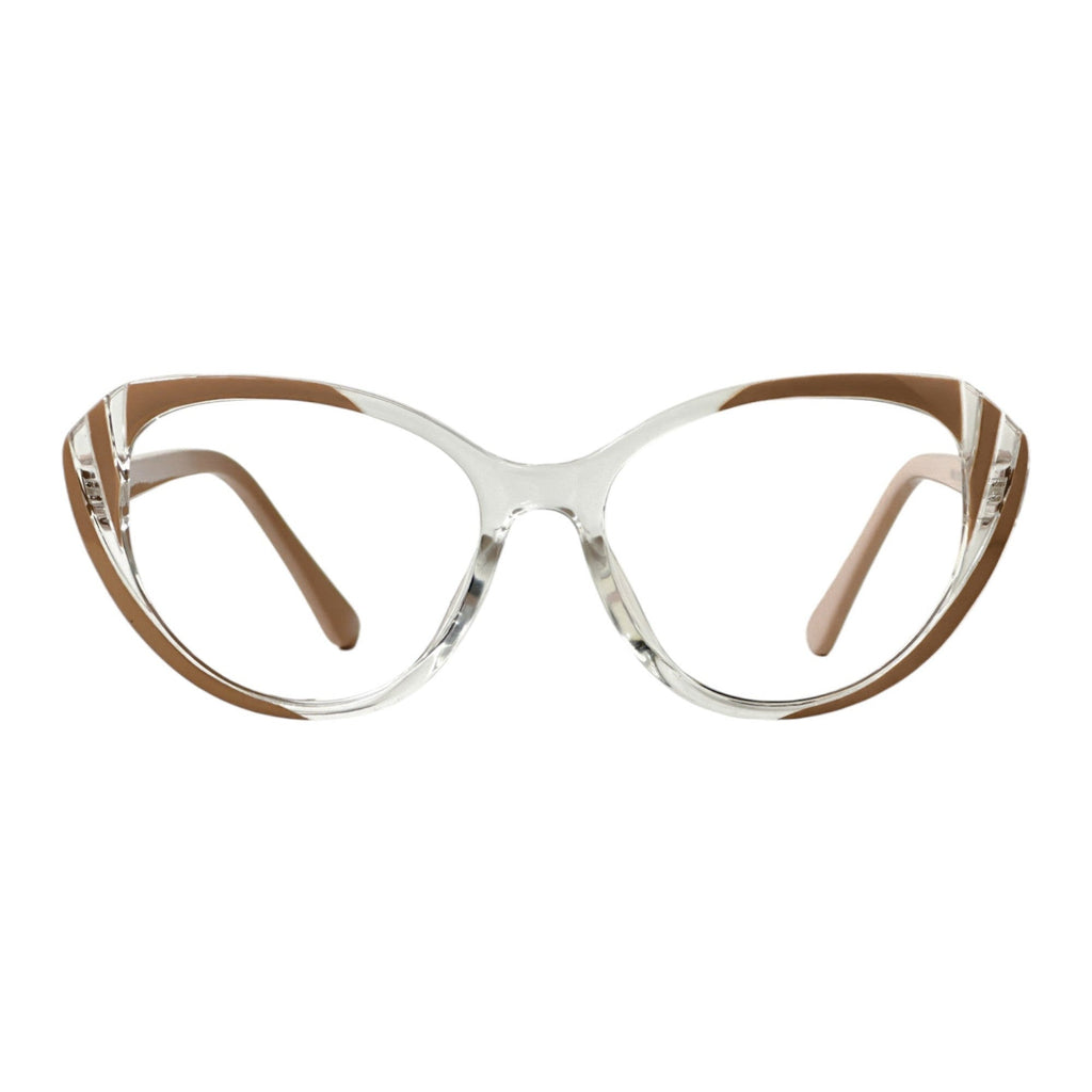 Claryon Brown Cat Eye Eyeglasses front view