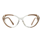 Claryon Brown Cat Eye Eyeglasses front view