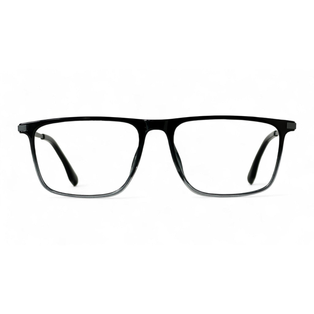 Zeyric Black Rectangle Eyeglasses front view