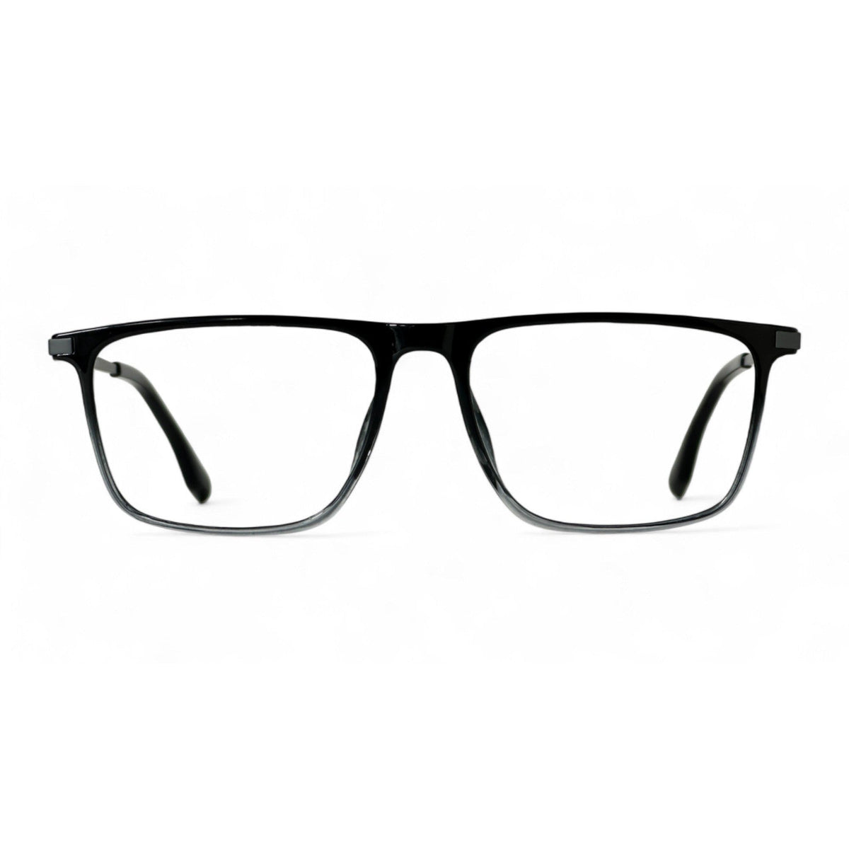 Zeyric Black Rectangle Eyeglasses front view