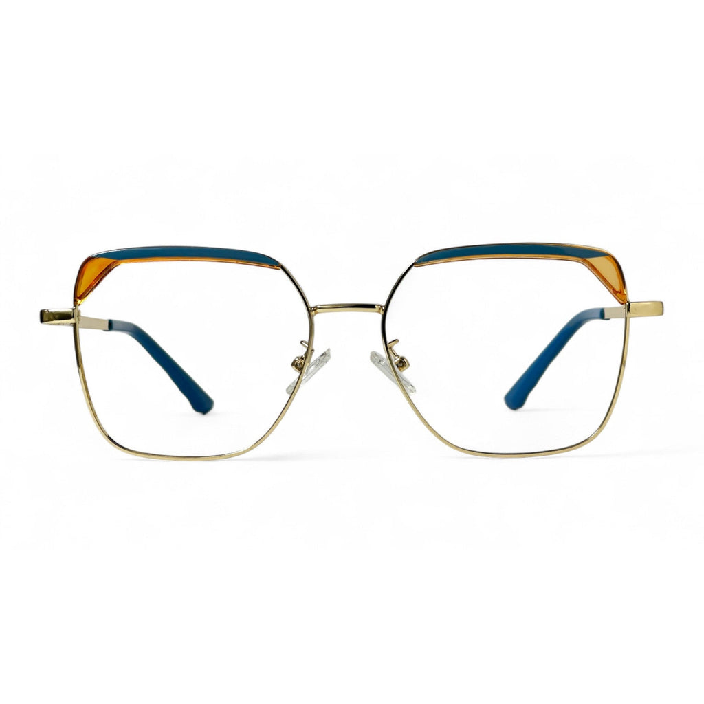 Solira Blue Square Eyeglasses front view